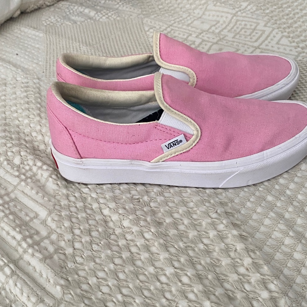 Vans kids Pink Canvas customs Slip-Ons 4.5 new